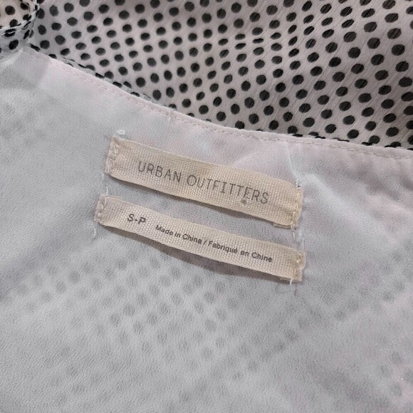 URBAN OUTFITTERS UO V-Neck Cami Mini Slip Dress Neon White Polkadot Womens Small - Picture 8 of 10